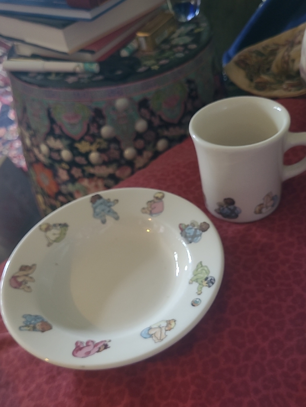 Nicole Miller Children's Ceramic Bowl and Mug Set with Pastel CHILDREN